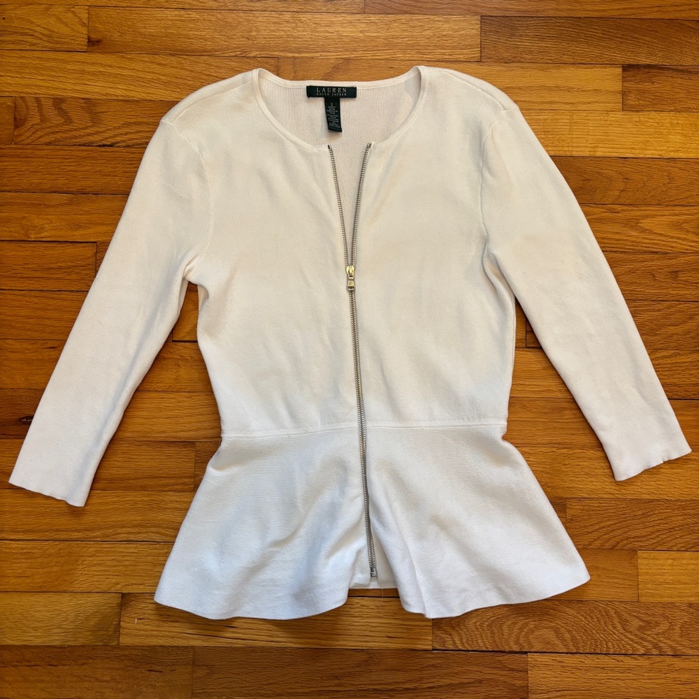 Lauren Ralph Lauren White Full Zip Jacket – Size S